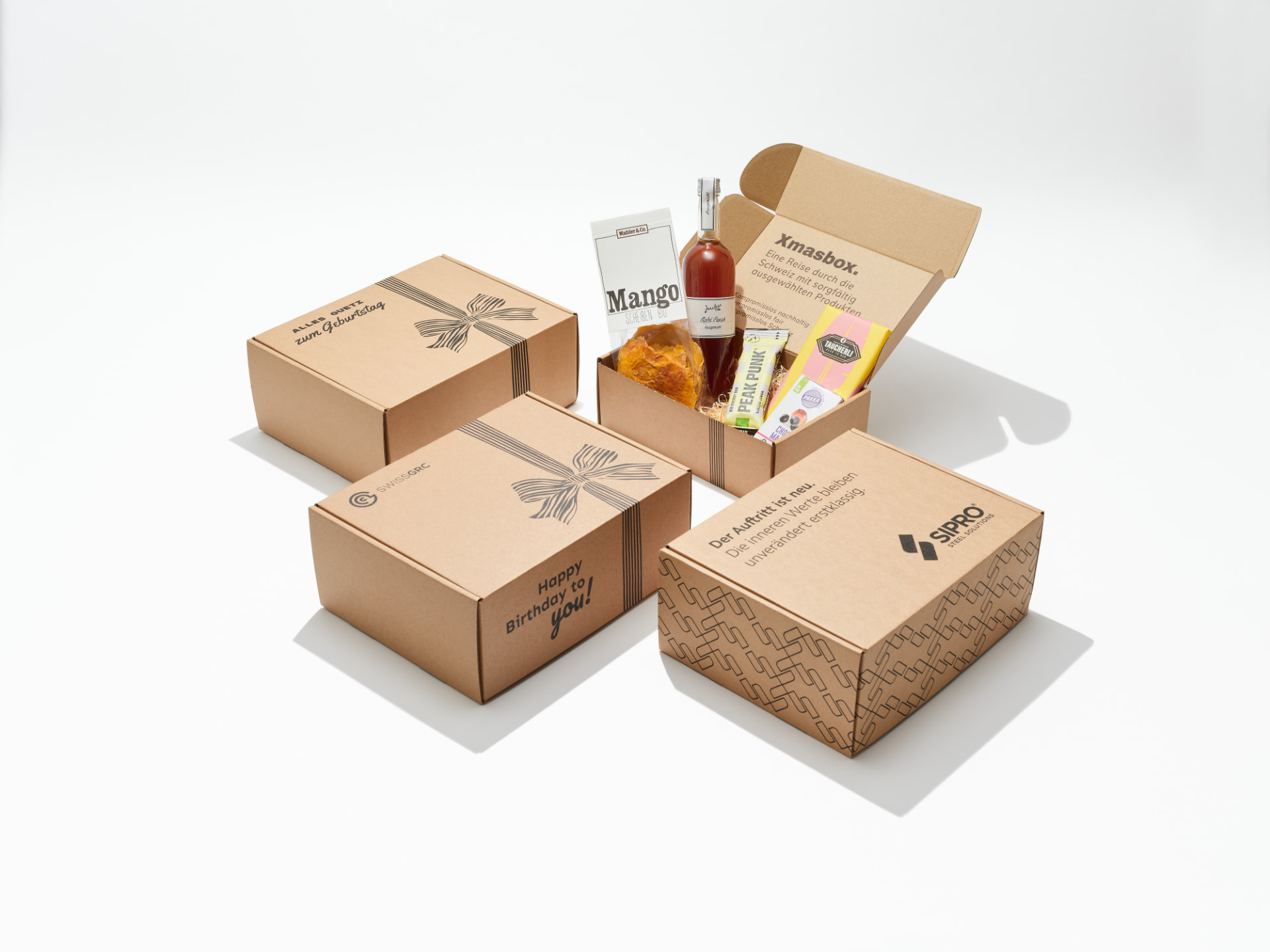 Verschiedene wiant Geschenkboxen für Mitarbeitende